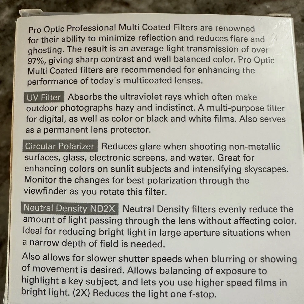 Pro Optic Lens Essentials Filter Kit